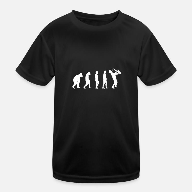 Saxophon Musik Instrument Evolution Saxophonist Kinder Funktions-T-Shirt