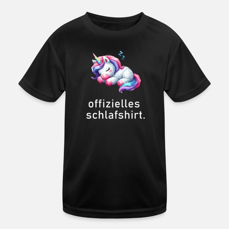 Offizielles Schlafshirt Einhorn Polygon Kinder Funktions-T-Shirt