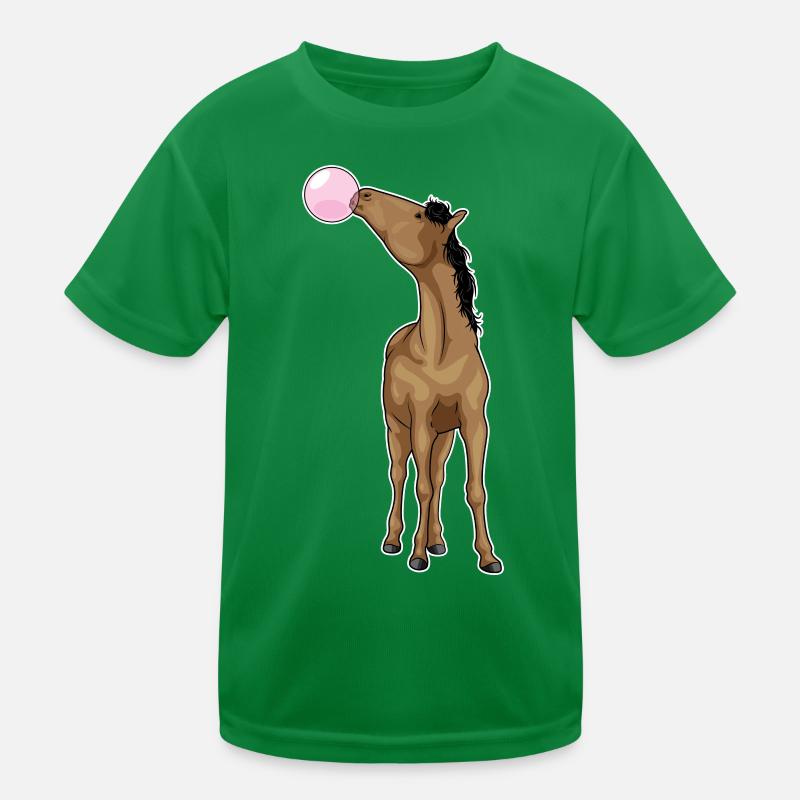Pferd Kaugummi Kinder Funktions-T-Shirt