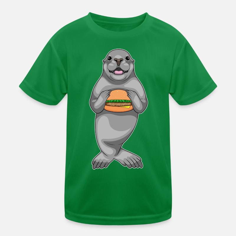 Seehund Cheeseburger Kinder Funktions-T-Shirt