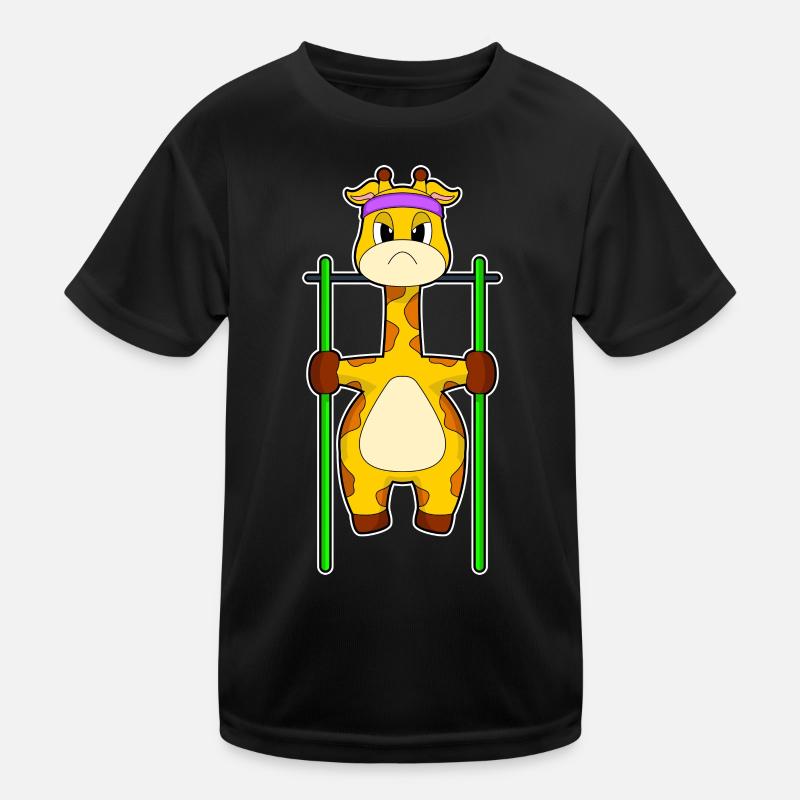 Girafe Bodybuilder Tractions Musculation T-shirt sport Enfant