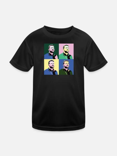 Zelensky Pop-Art - Kids Functional T-Shirt - black - Front