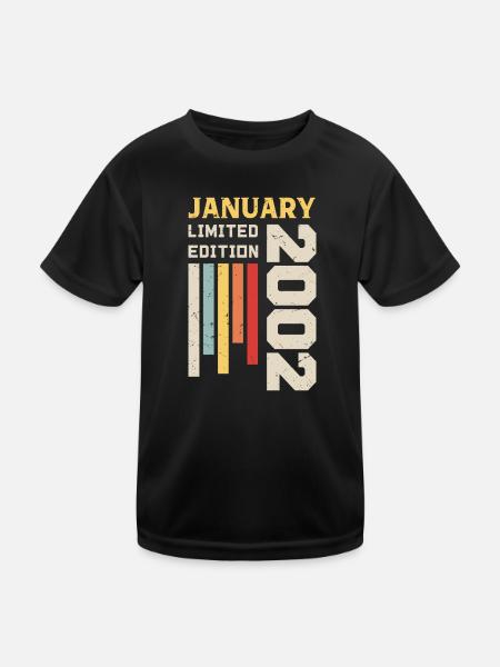 January 2002 - January 2002 Birthday Gift - Kids Functional T-Shirt - black - Front