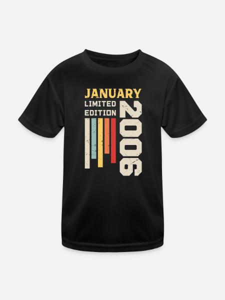 Janvier 2006 - Cadeau anniversaire Janvier 2006 - T-shirt sport Enfant - noir - Devant
