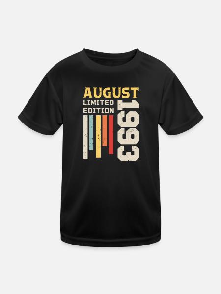 Août 1993 - Cadeau anniversaire Août 1993 Août - T-shirt sport Enfant - noir - Devant