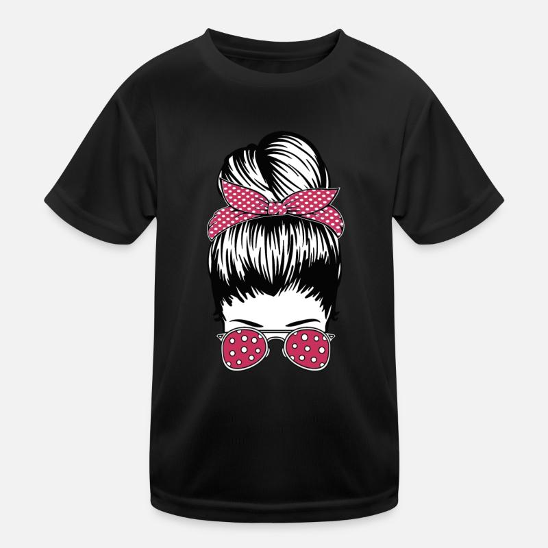 Retro Rockabilly Girl Gift Kids Functional T-Shirt