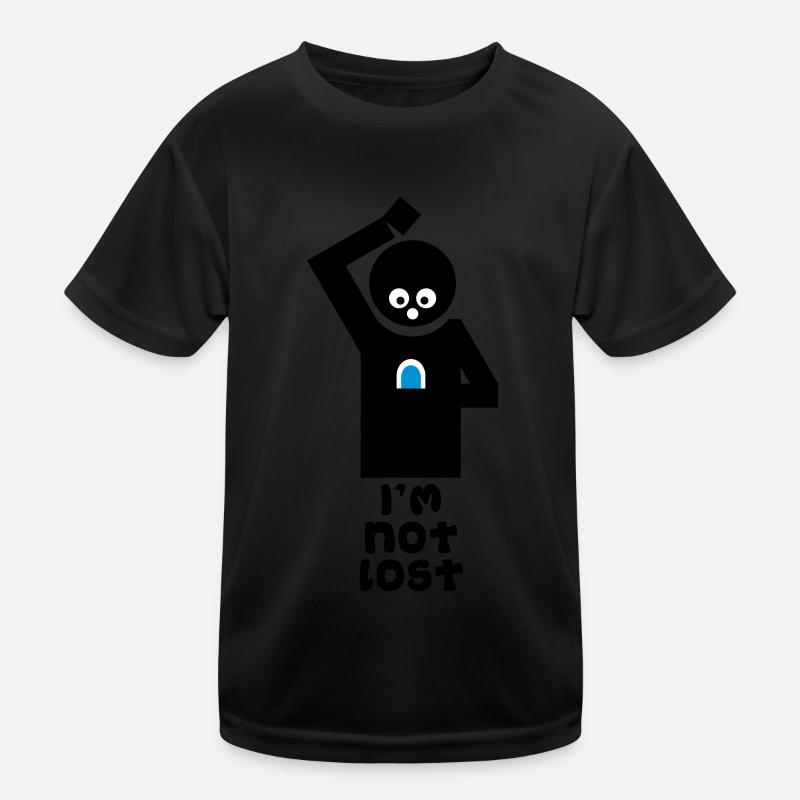 Geocaching: Ich bin nicht verloren! - Kinder Funktions-T-Shirt - Schwarz