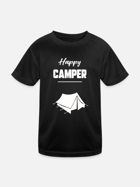 Happy camper - T-shirt sport Enfant - noir - Devant