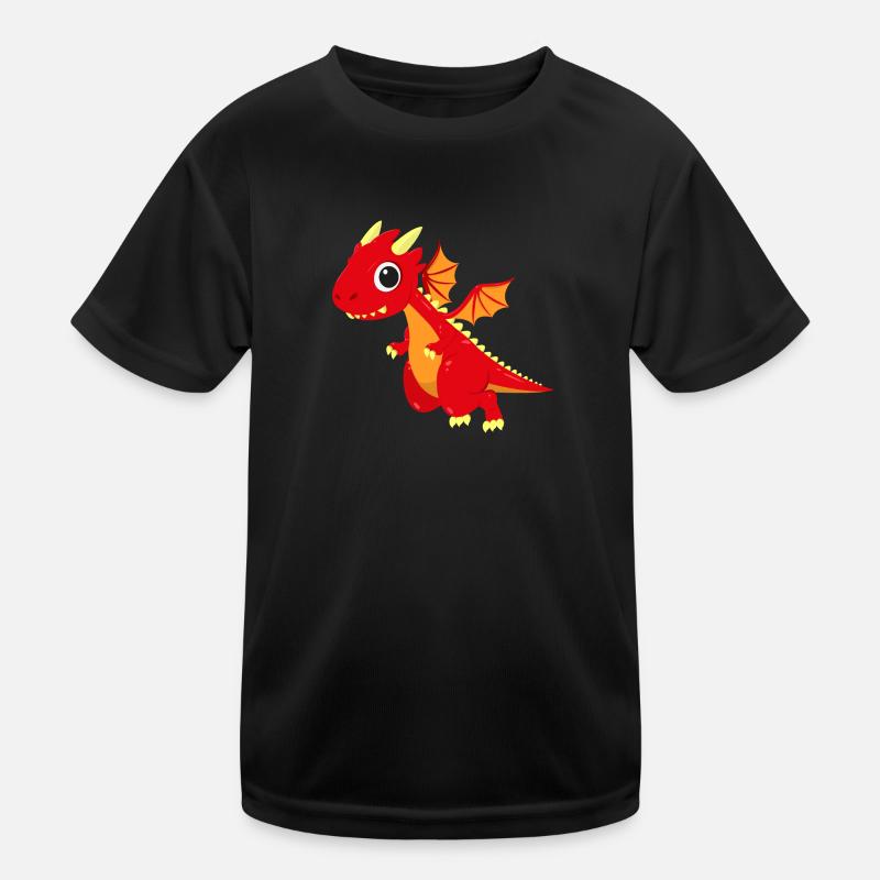Drache Drachen Drachen Hausdrachen - Kinder Funktions-T-Shirt - Schwarz