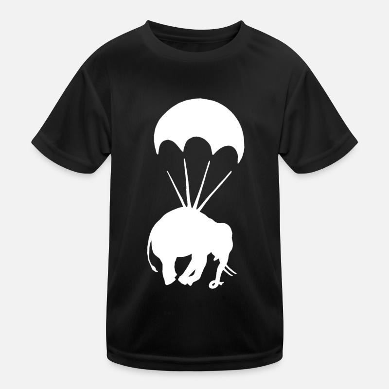 Elefant mit Fallschirm Graffiti Urban Art Kinder Funktions-T-Shirt