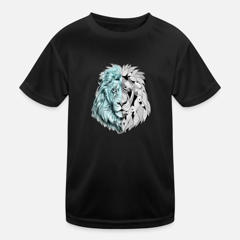 Ein schöner Löwe mit interessantem Muster Kinder Funktions-T-Shirt