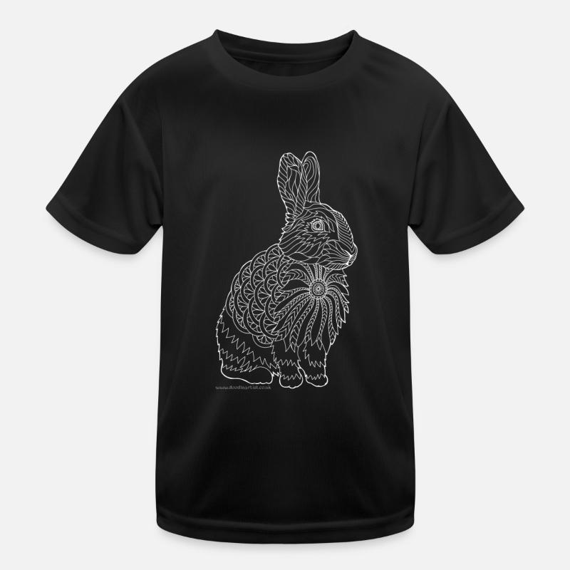Rabbit design white - Kids Functional T-Shirt - black