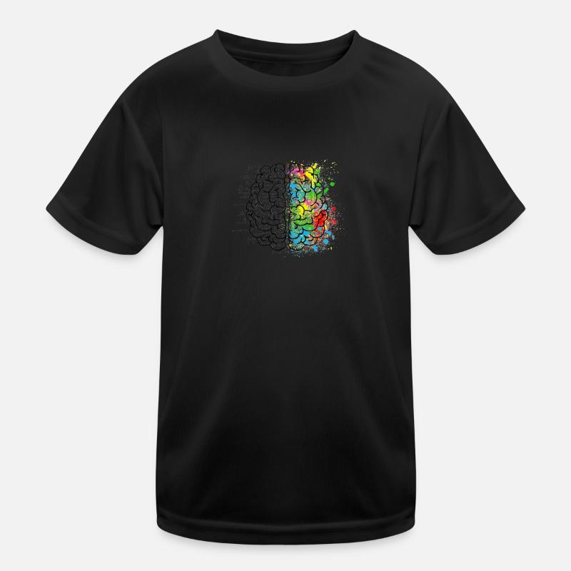 Creative or logich in the brain - Kids Functional T-Shirt - black