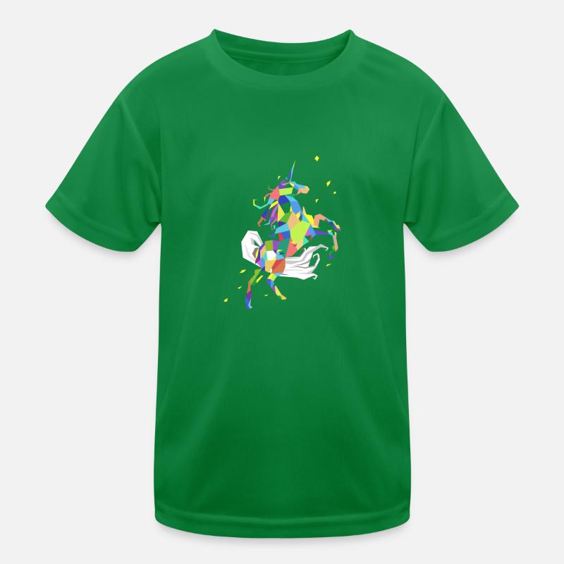 Einhorn Polygon Regenbogen farbiges Einhorn Kinder Funktions-T-Shirt