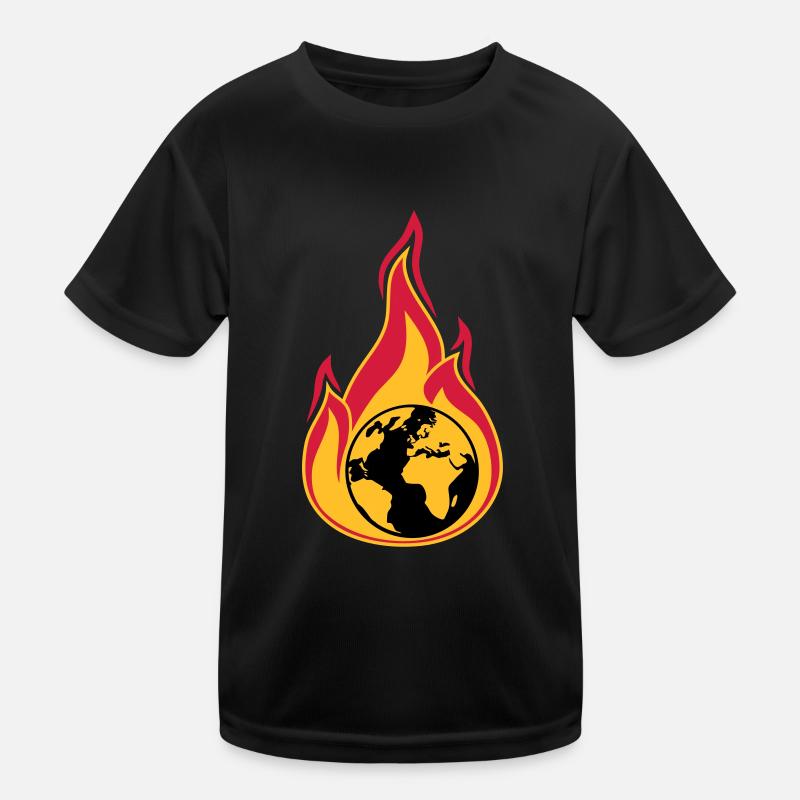 earth on fire planet home climate change global erw Kids Functional T-Shirt