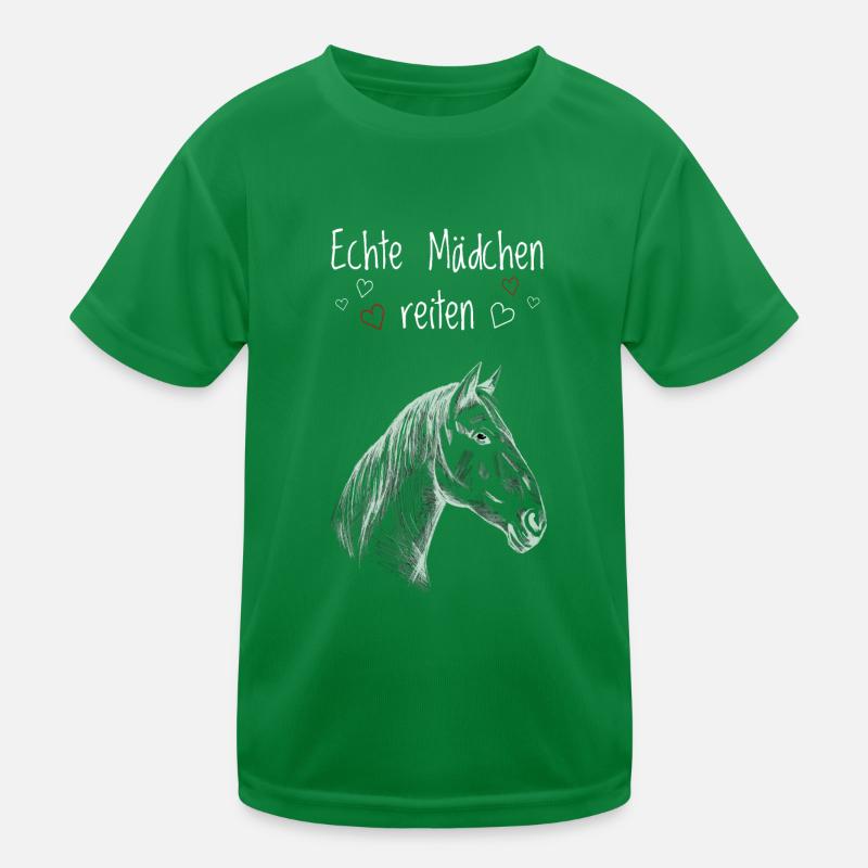 Echte Mädchen reiten. Pferd Pferdemädchen Kinder Funktions-T-Shirt
