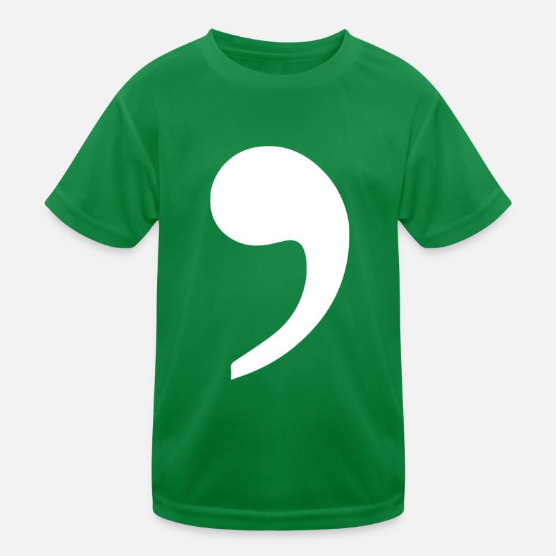 white comma trend gift idea punctuation Kids Functional T-Shirt
