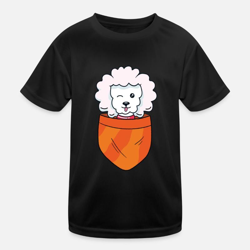 Caniche dans la poche Chiot Chiot Chien Amour T-shirt sport Enfant