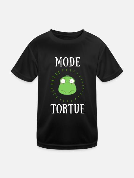 mode tortue - T-shirt sport Enfant - noir - Devant