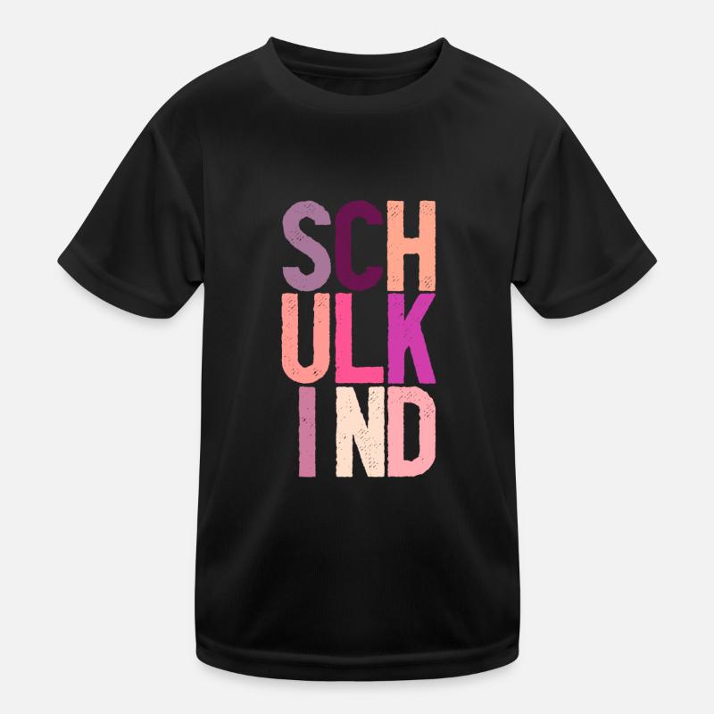 Schulkind Mädchen 2 Kinder Funktions-T-Shirt