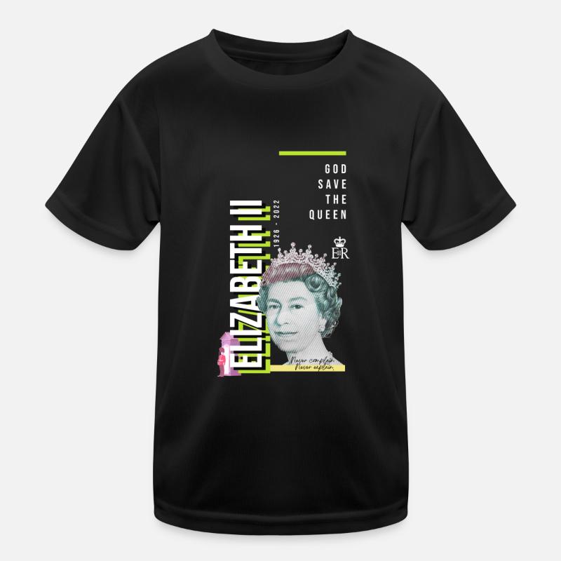 RIP Queen Elizabeth II, God Save the Queen, Kids Functional T-Shirt