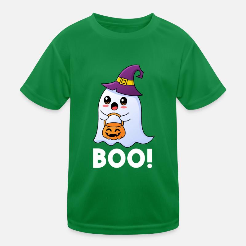 Little Ghost Witching Hour Halloween Ghost Kids Functional T-Shirt