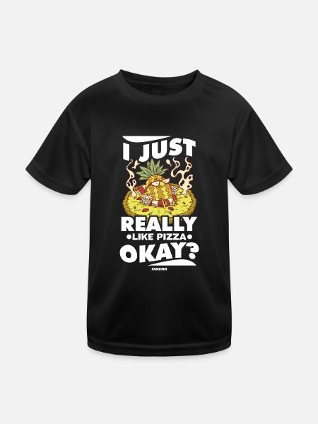I Just Really Like Pizza Okay - Kinder Funktions-T-Shirt - Schwarz