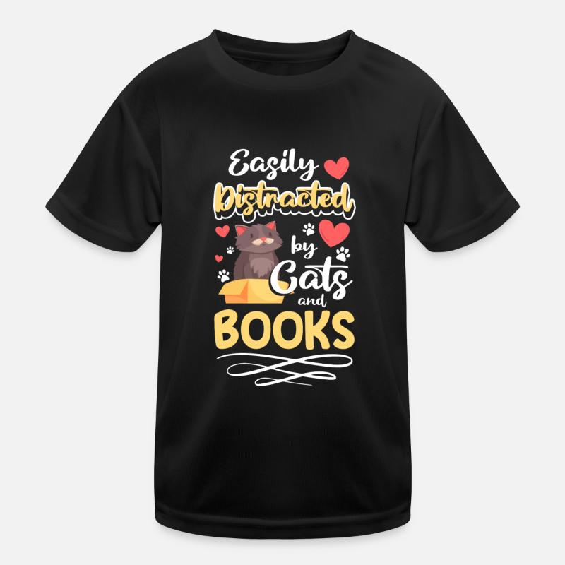 Katzen Kätzchen Herrchen - Kinder Funktions-T-Shirt - Schwarz