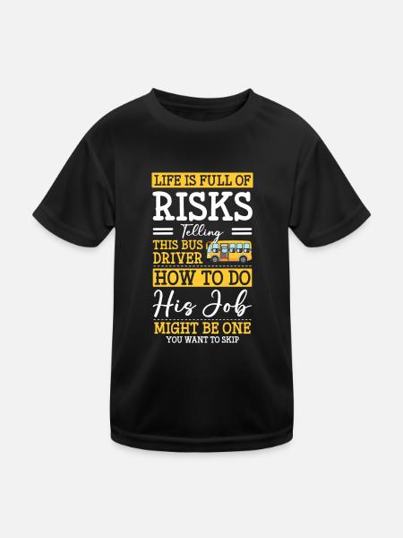 Busfahrer Beruf Arbeit - Kinder Funktions-T-Shirt - Schwarz - Vorne