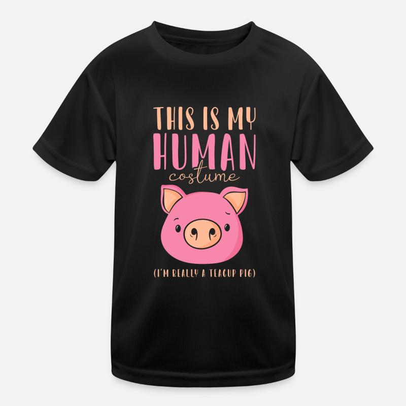 Teacup Pig Minipig Piggy Kids Functional T-Shirt