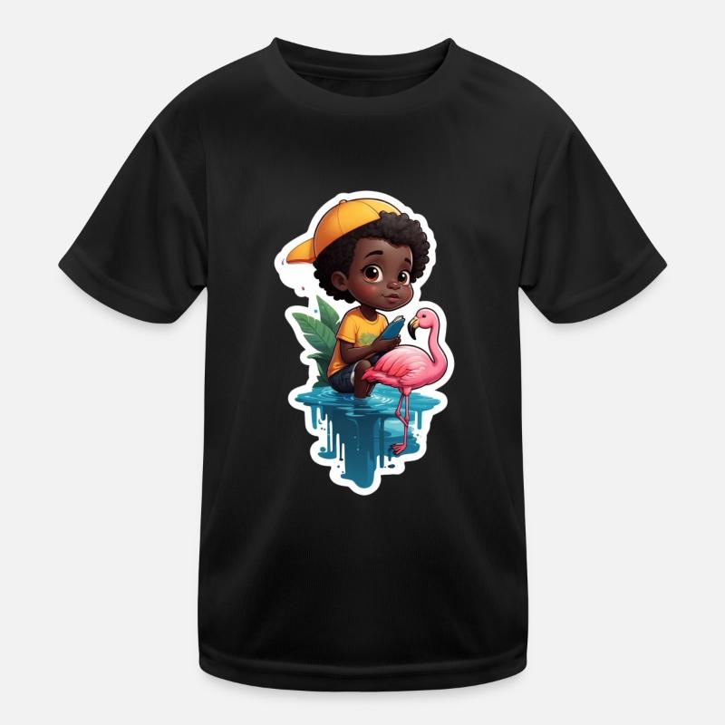 Junge Flamingo Fan Freund Geschenk Kinder Funktions-T-Shirt