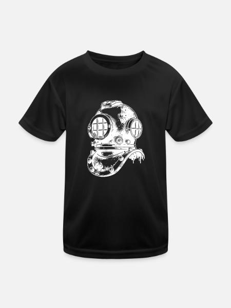 Antiker Vintage Taucherhelm - Helmtaucher - Kinder Funktions-T-Shirt - Schwarz - Vorne