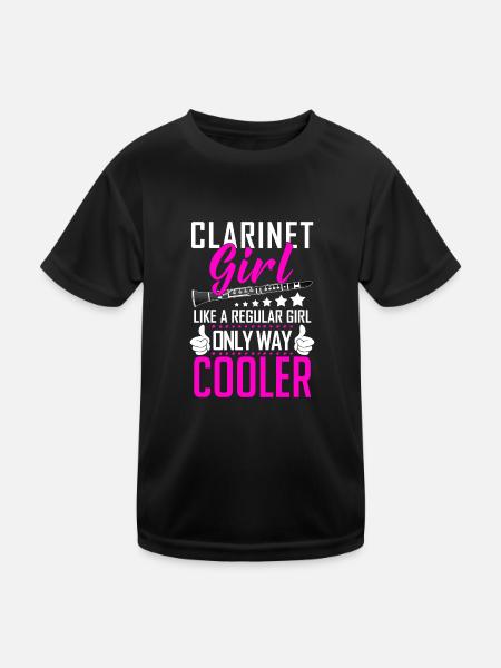 Clarinet girl - Kids Functional T-Shirt - black