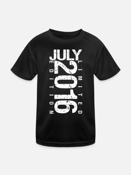 July 2016 July birthday gift July 2016 - Kids Functional T-Shirt - black - Front