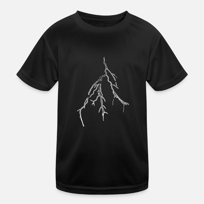 Wetter Blitz Vector Gewitterfront - Kinder Funktions-T-Shirt - Schwarz