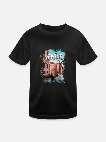 Venice - Kids Functional T-Shirt - black - Front