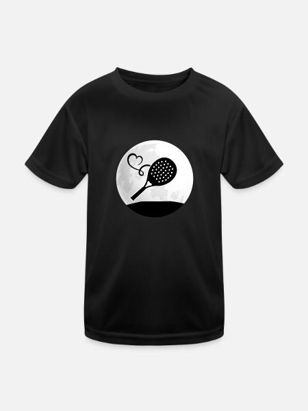 Padel Padeltennis Padelmode PADELTENNIS-NACHT - Kinder Funktions-T-Shirt - Schwarz - Vorne