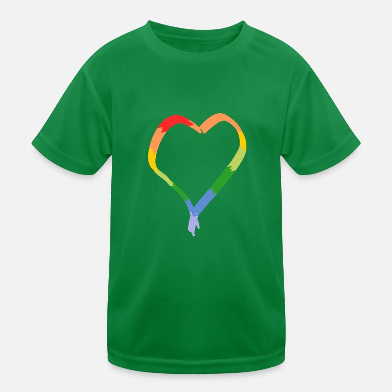 Rainbow heart drawn Kids Functional T-Shirt