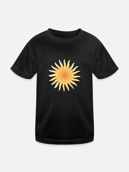 Sonnenschein - Kinder Funktions-T-Shirt - Schwarz - Vorne