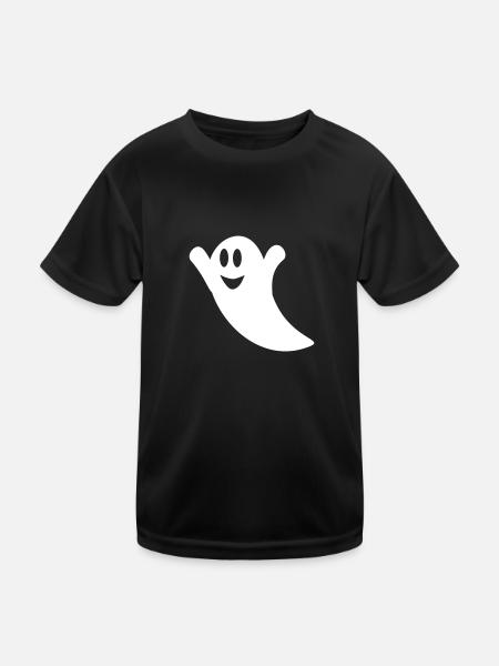 ghost happy I - Kinder Funktions-T-Shirt - Schwarz - Vorne