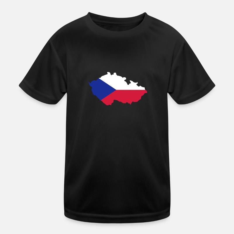 Tschechien - Kinder Funktions-T-Shirt - Schwarz