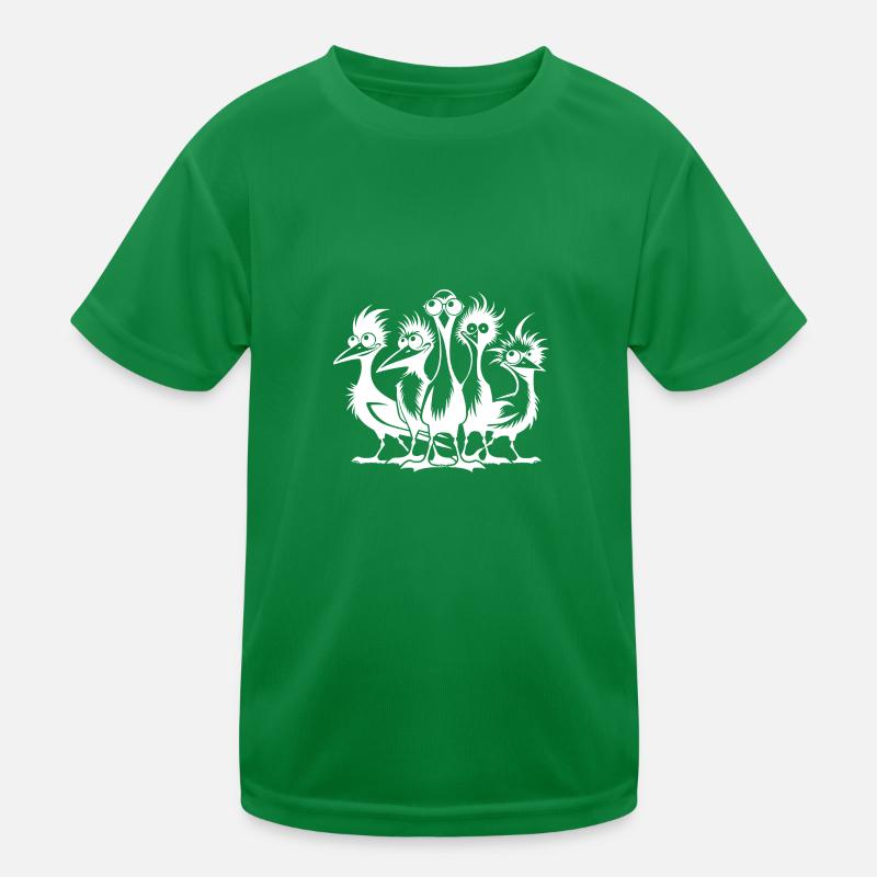 Crazy funny bird group Kids Functional T-Shirt