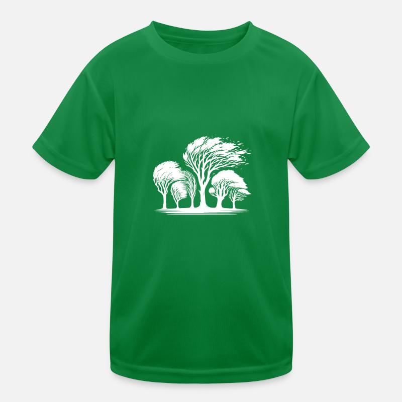 Coastal trees in a violent autumn storm Kids Functional T-Shirt