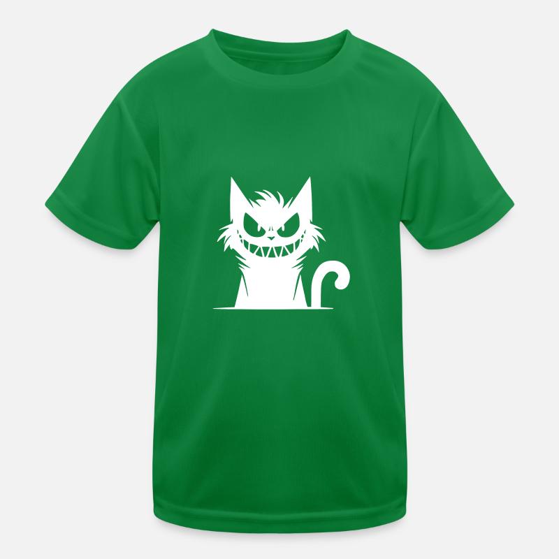 Gemeine hinterlistige Katze mit irrem Blick Kinder Funktions-T-Shirt