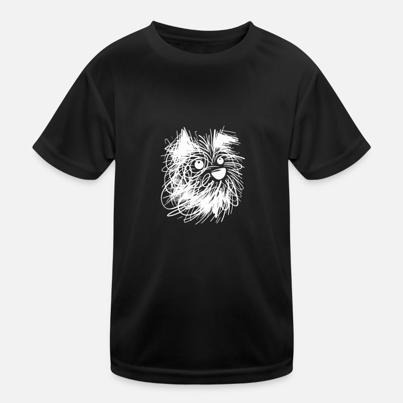 Abstract Dog Sketch Playful Doodle Lines Kids Functional T-Shirt
