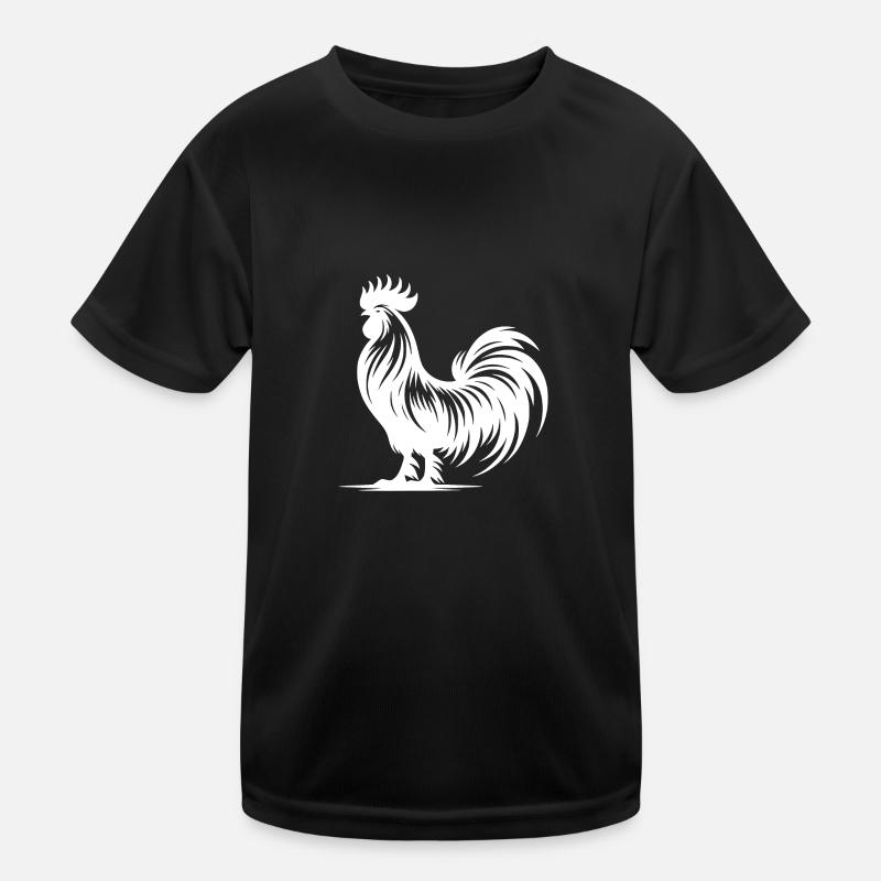 Proud rooster pedigree with large comb Kids Functional T-Shirt