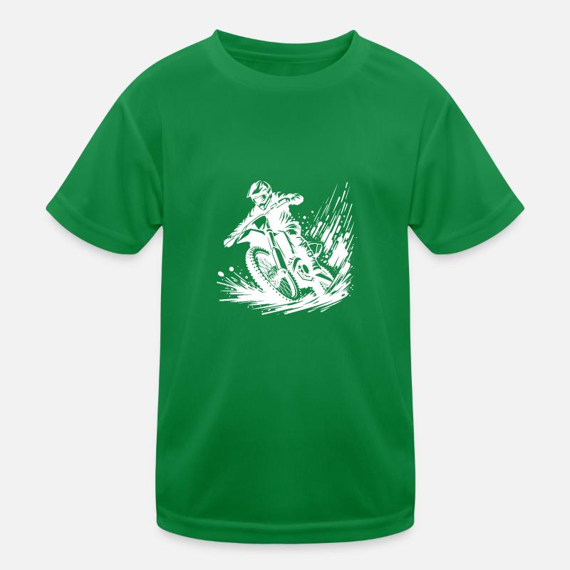 Pilote de motocross rapide dans la boue T-shirt sport Enfant