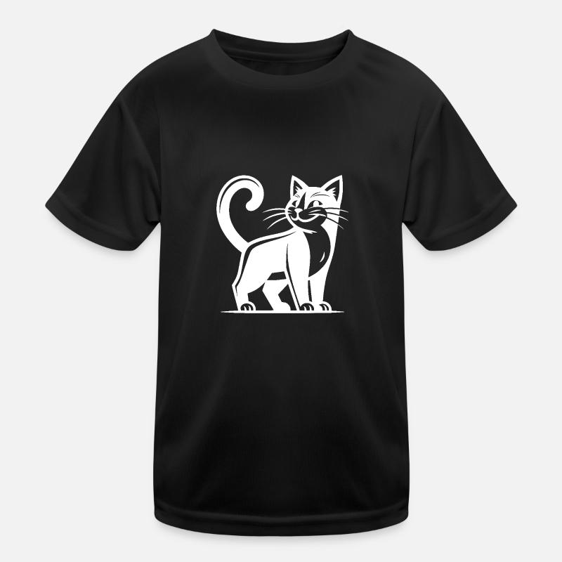 Schlaue Katze mit Klugscheißer Blick Kinder Funktions-T-Shirt