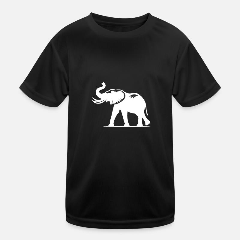 Elephant portrait with trunk with tusks Kids Functional T-Shirt