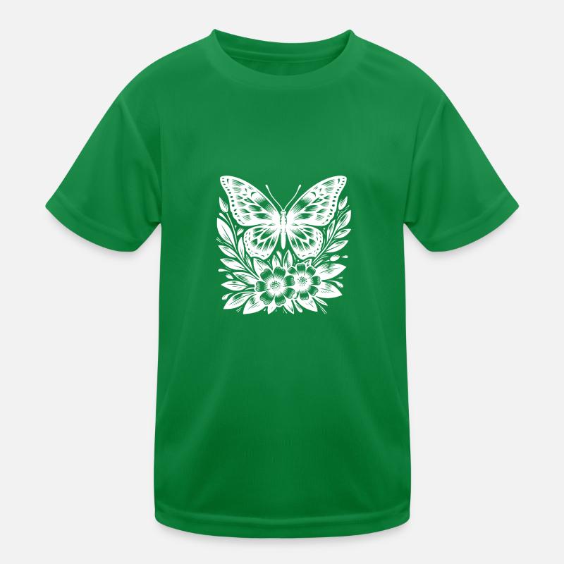 Papillon élégant avec des fleurs de tatouage T-shirt sport Enfant